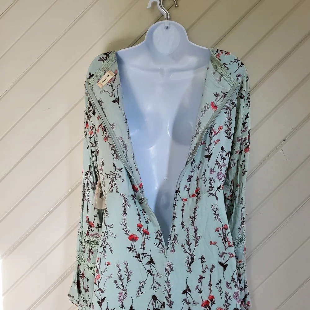 Altar'D STATE Mint Floral Chiffon Dress - Picture 7 of 10